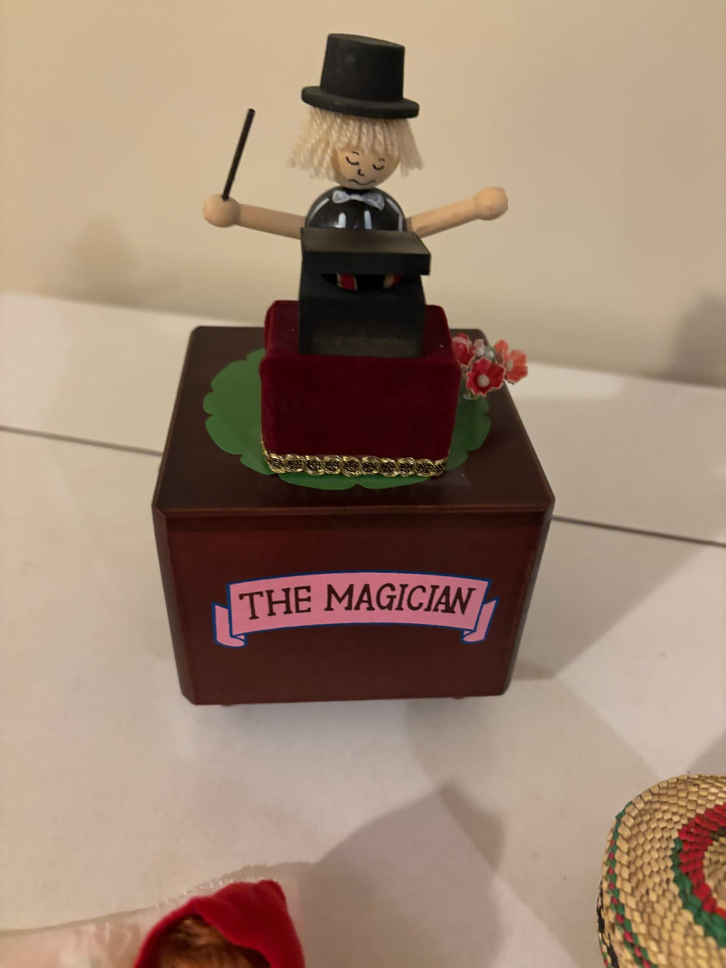 B214 Vintage Toy Grouping ( "The Magician" music box and Madame Alexander)