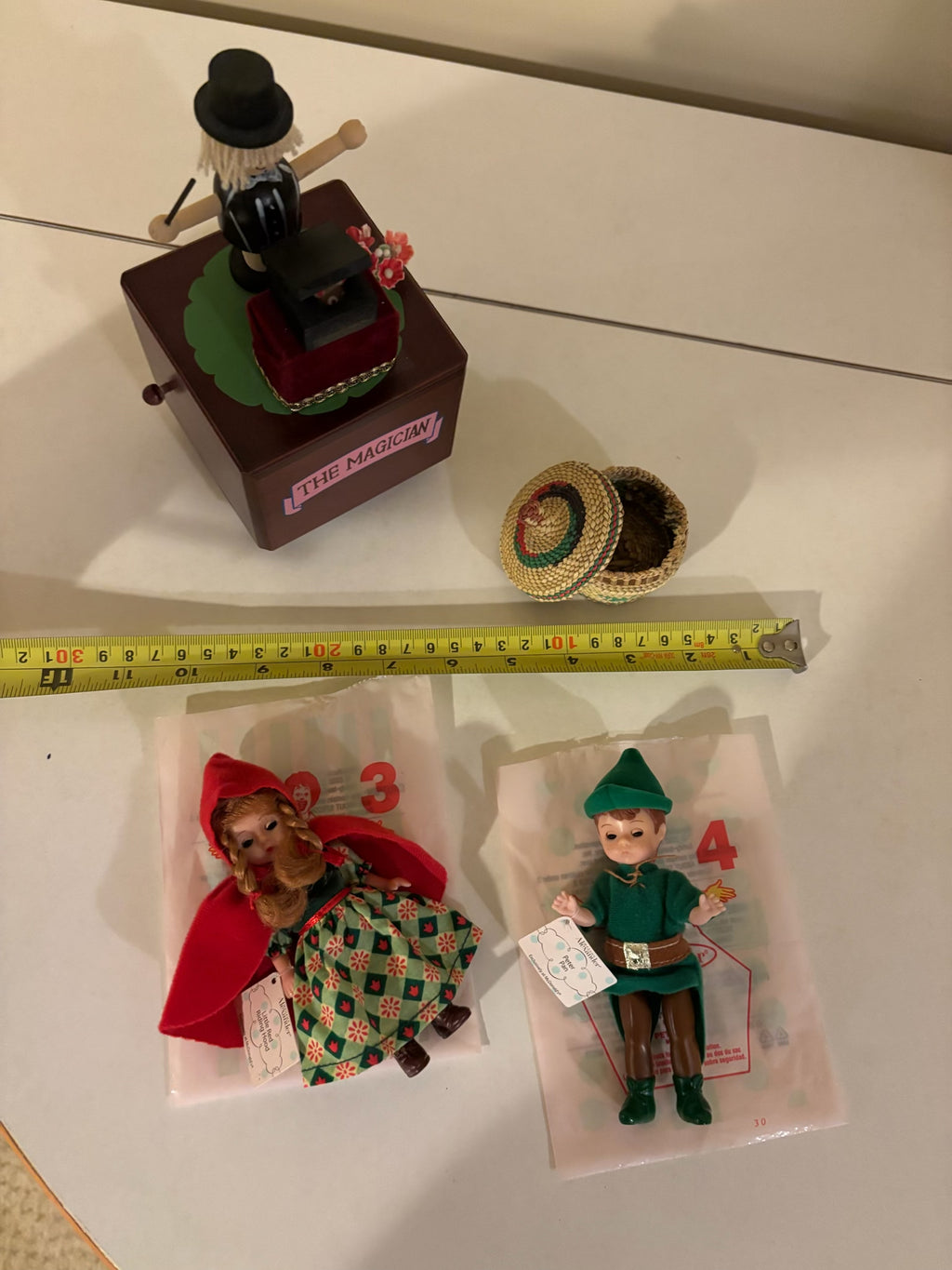 B214 Vintage Toy Grouping ( "The Magician" music box and Madame Alexander)