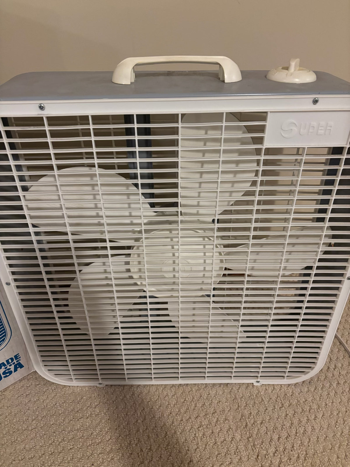 B218 Vintage Super 20 inch box fan in original box