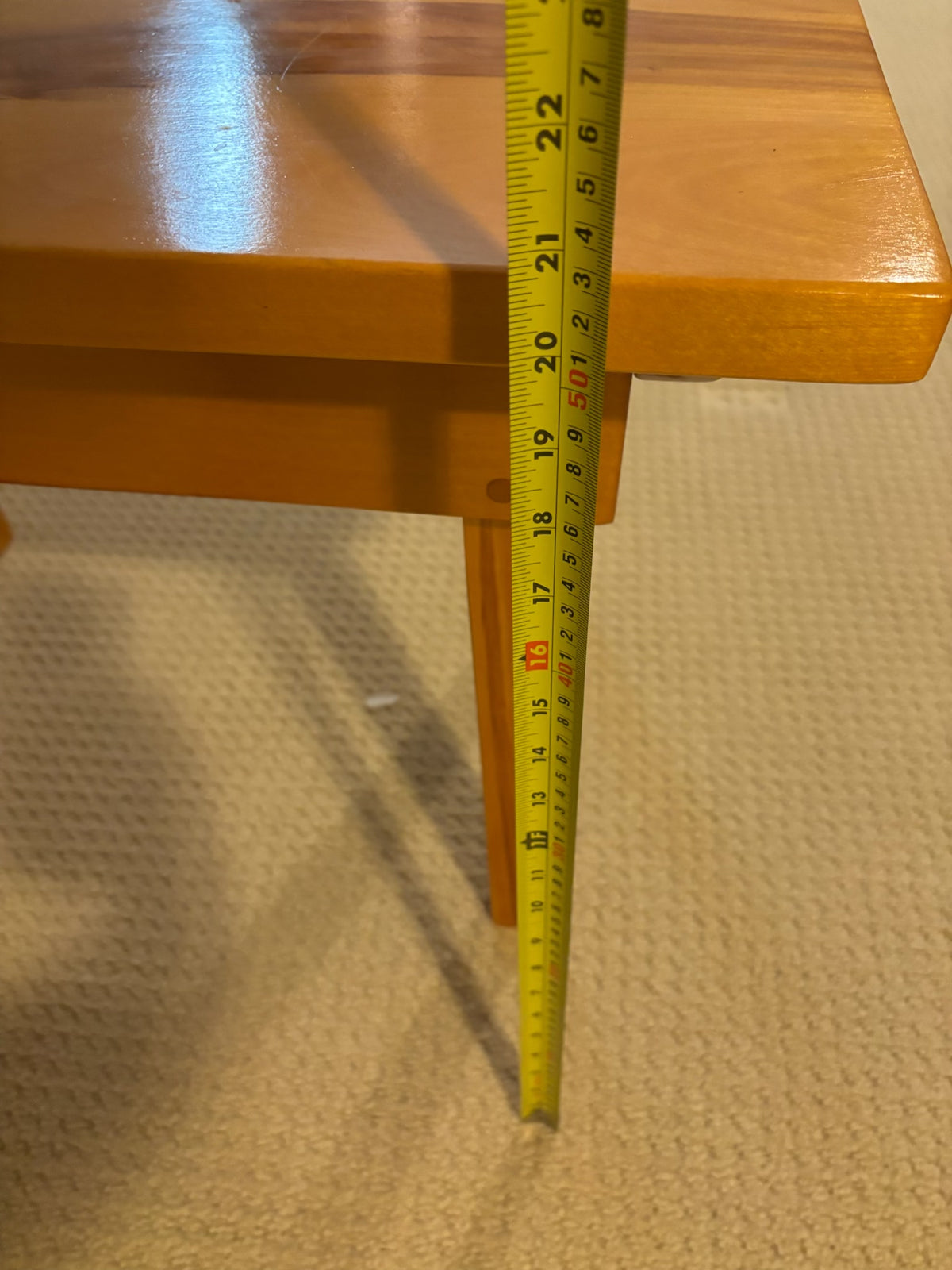 B219 Vintage IKEA "Vansbro" gateleg table from the 1980s, wooden bench and blonde wood wall shelf