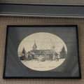 B102 Vintage architectural black and white print (16" x 12")