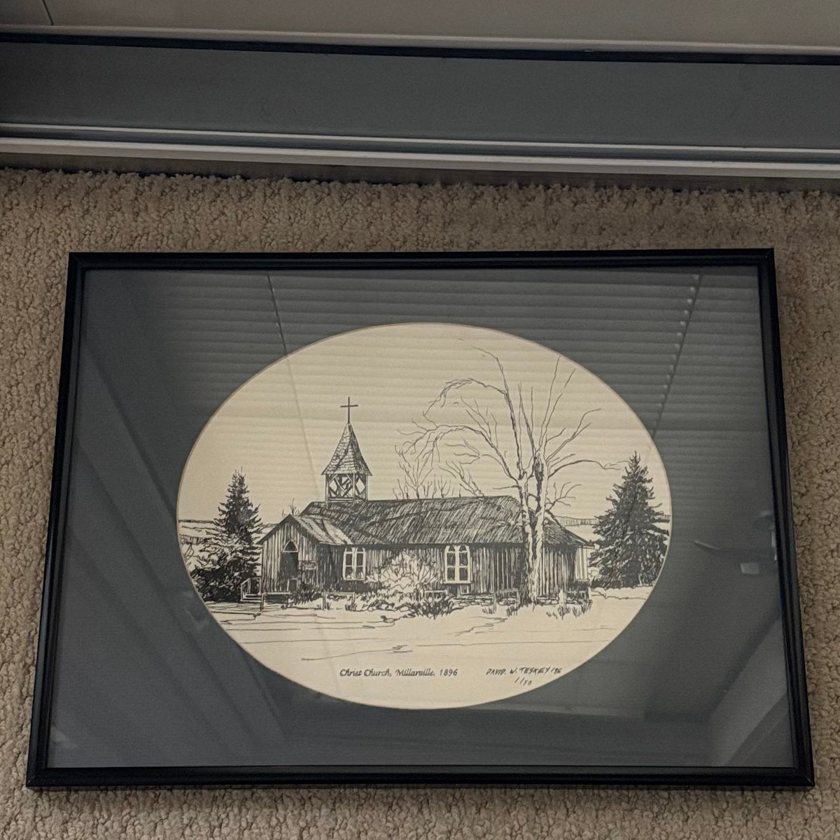 B102 Vintage architectural black and white print (16" x 12")