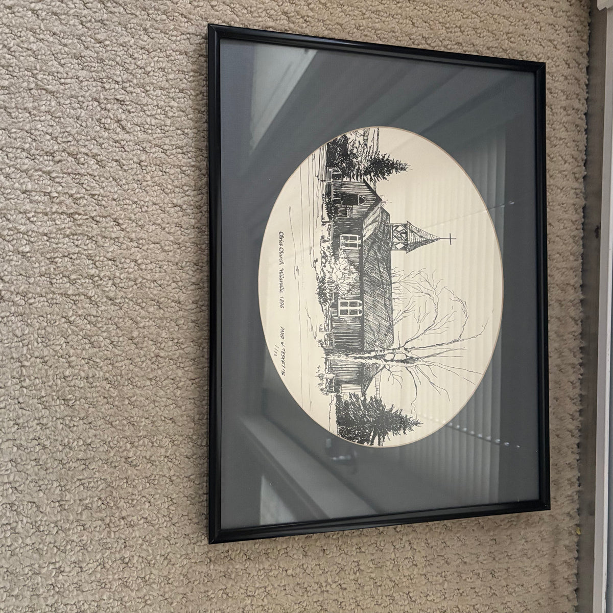B102 Vintage architectural black and white print (16" x 12")