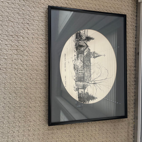 B102 Vintage architectural black and white print (16" x 12")