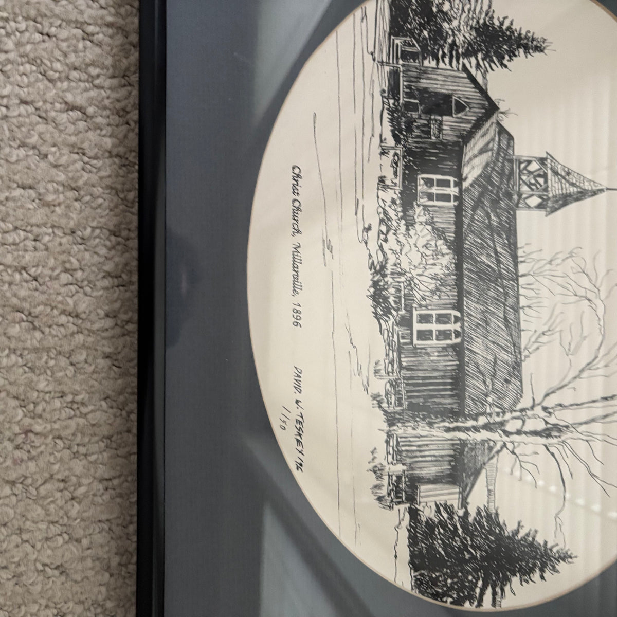 B102 Vintage architectural black and white print (16" x 12")