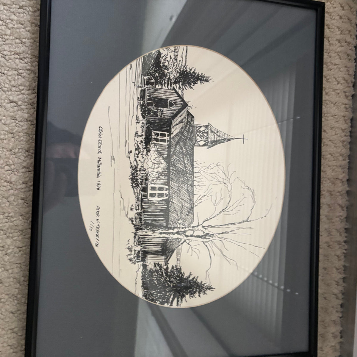 B102 Vintage architectural black and white print (16" x 12")