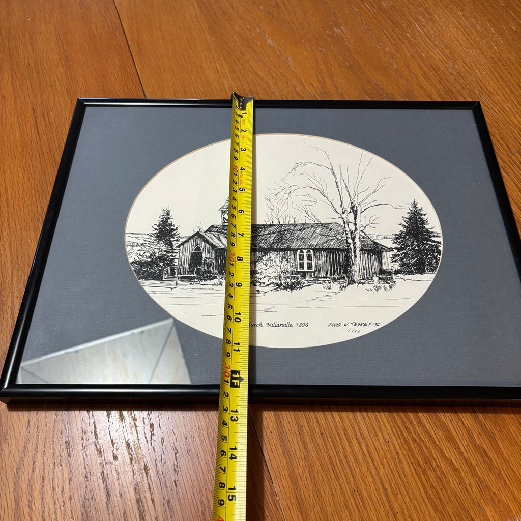 B102 Vintage architectural black and white print (16" x 12")