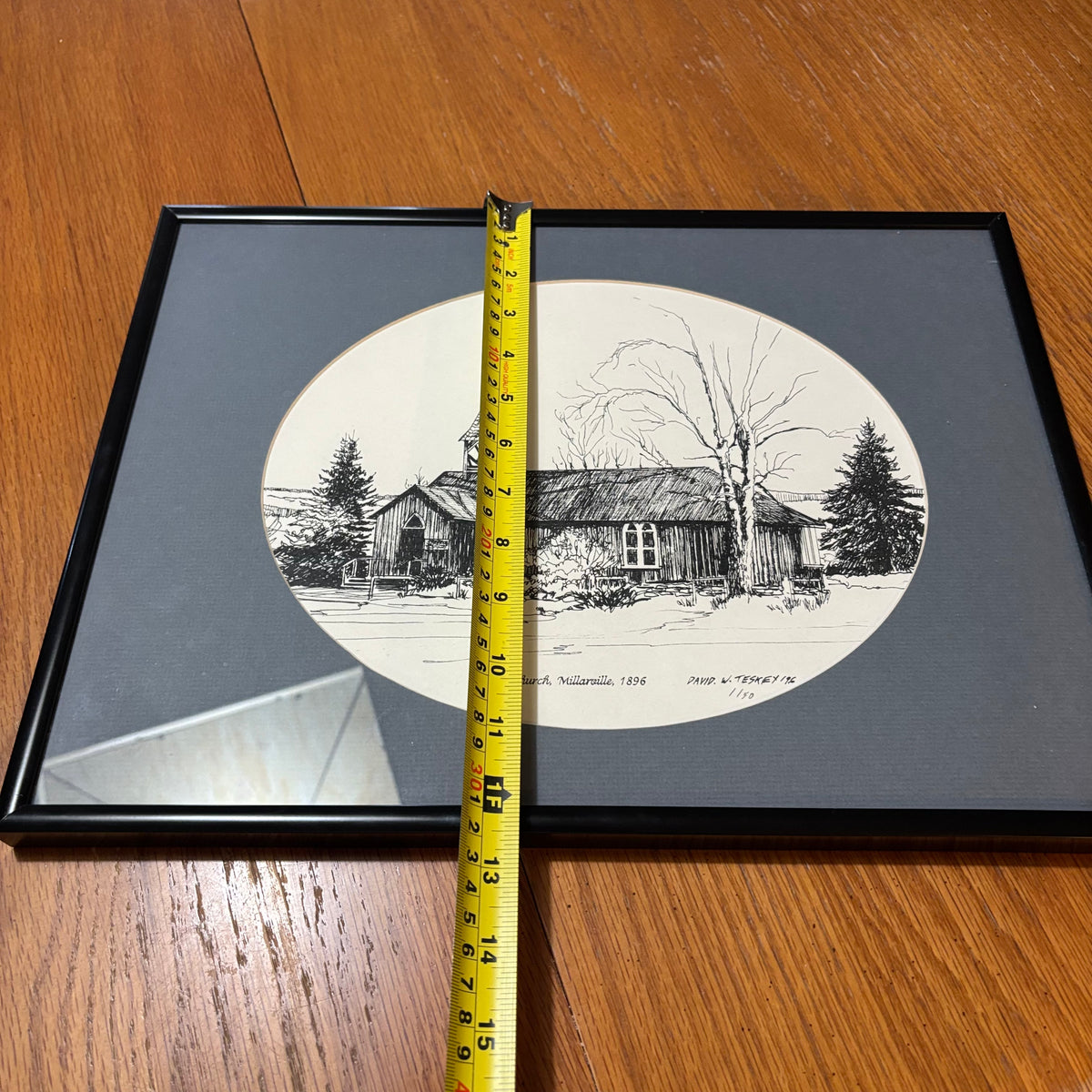 B102 Vintage architectural black and white print (16" x 12")