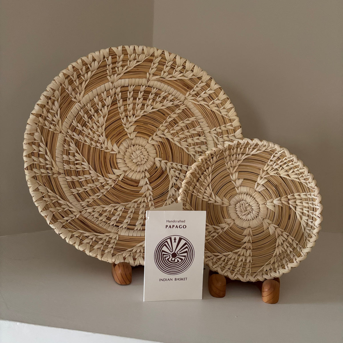 B104 Handcrafted Papago Indian Basket set