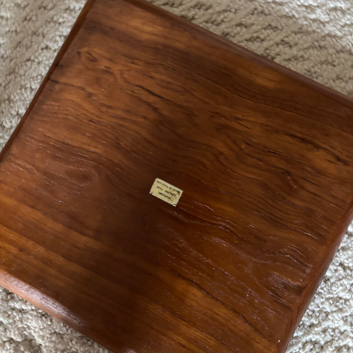 B108 Mid century teak waste paper bin and tray