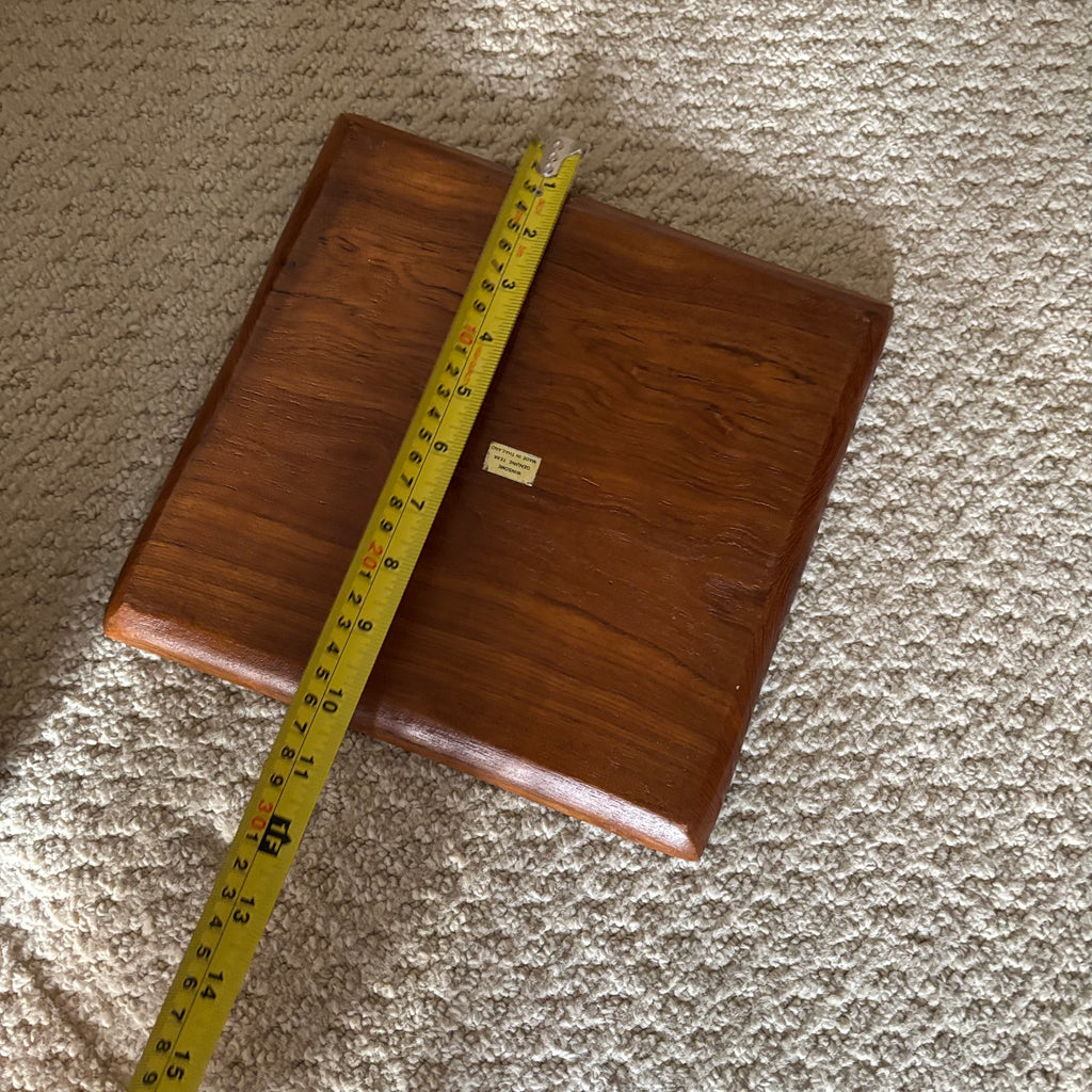 B108 Mid century teak waste paper bin and tray