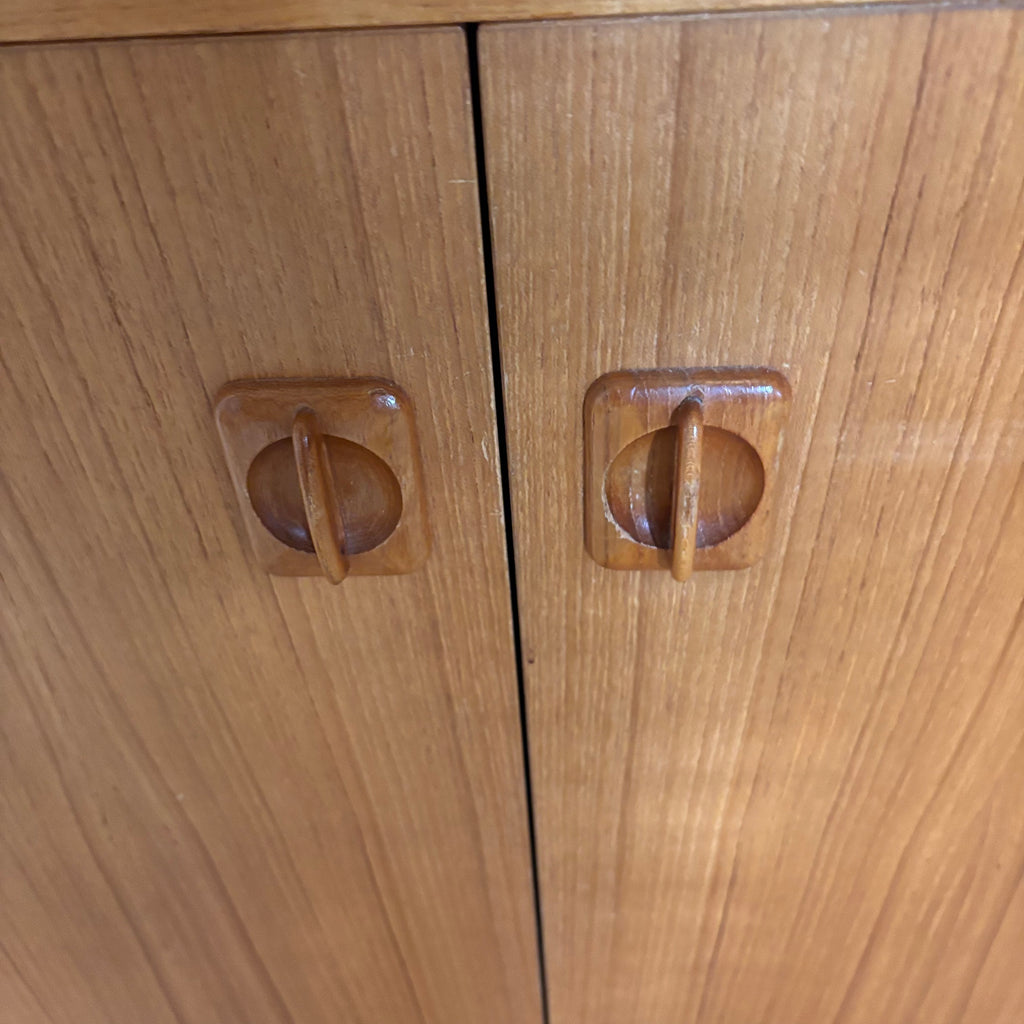 B110 Mid century teak two door storage cabinet (25" x 16" x 28" )