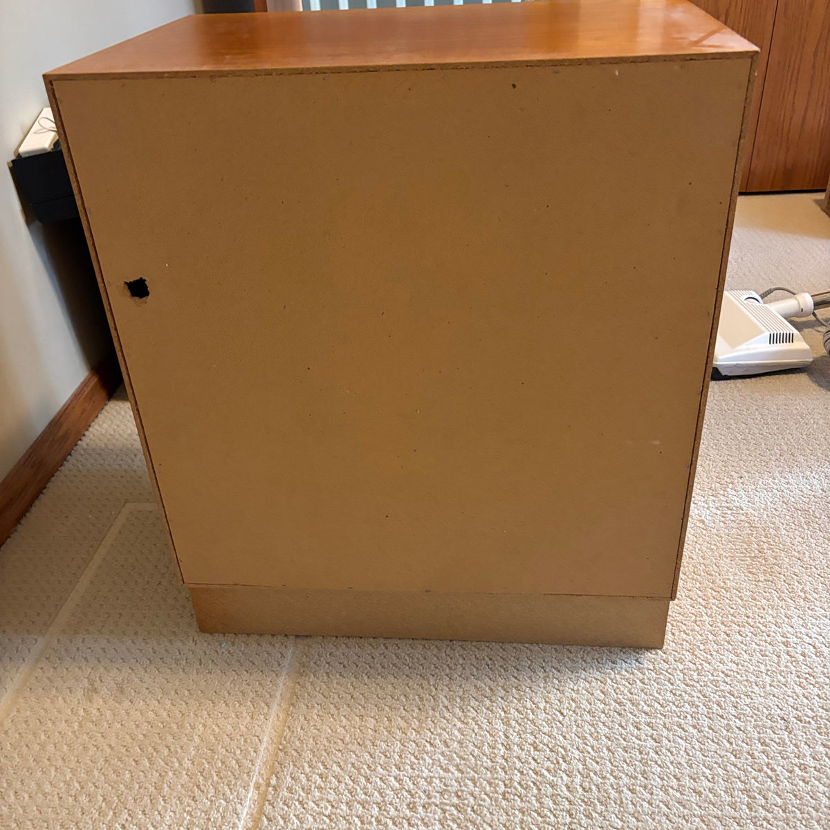 B110 Mid century teak two door storage cabinet (25" x 16" x 28" )