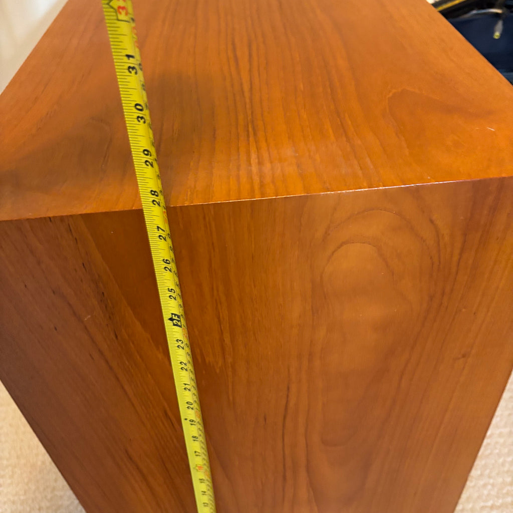 B110 Mid century teak two door storage cabinet (25" x 16" x 28" )