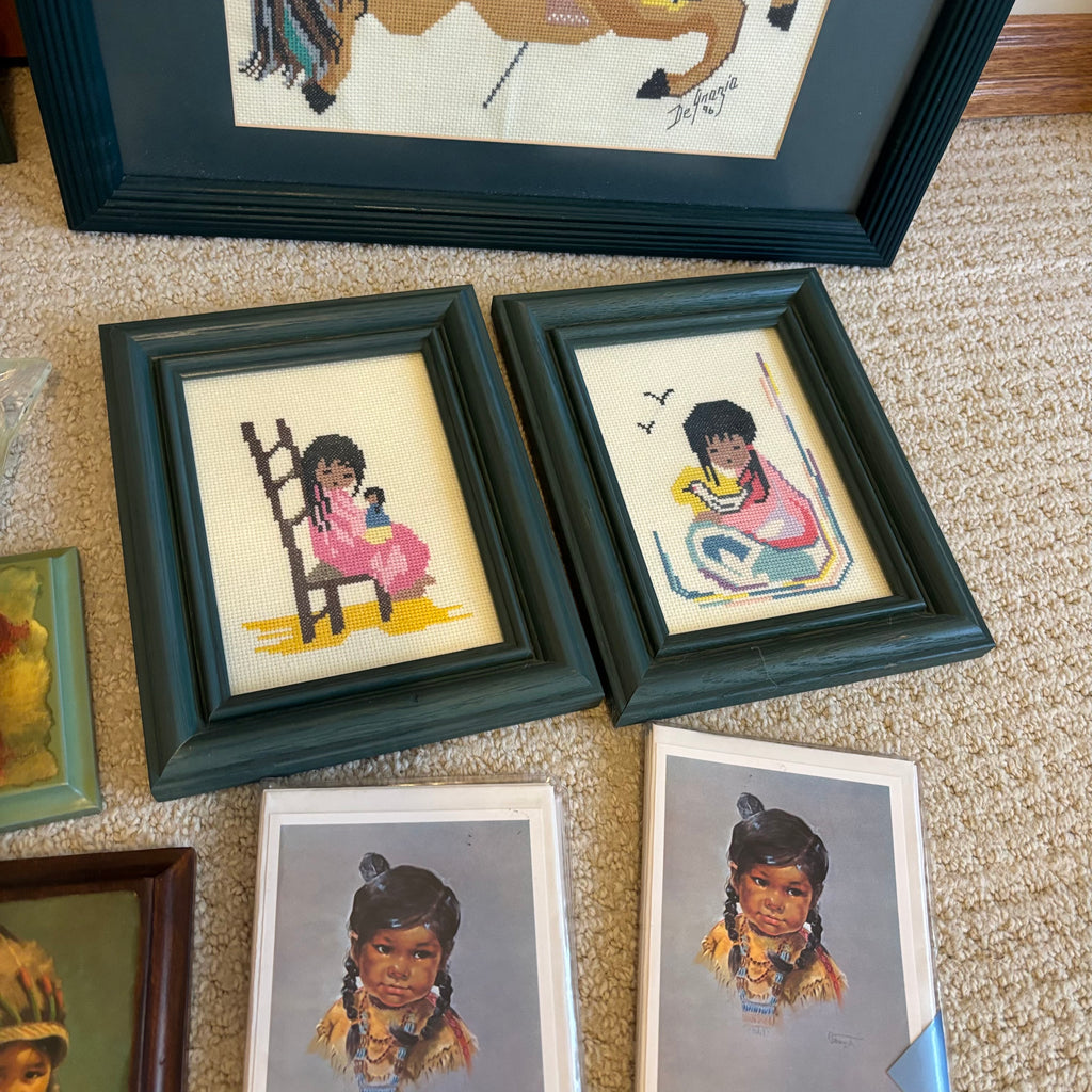 B115 Vintage Decor Grouping (needlepoint and more)