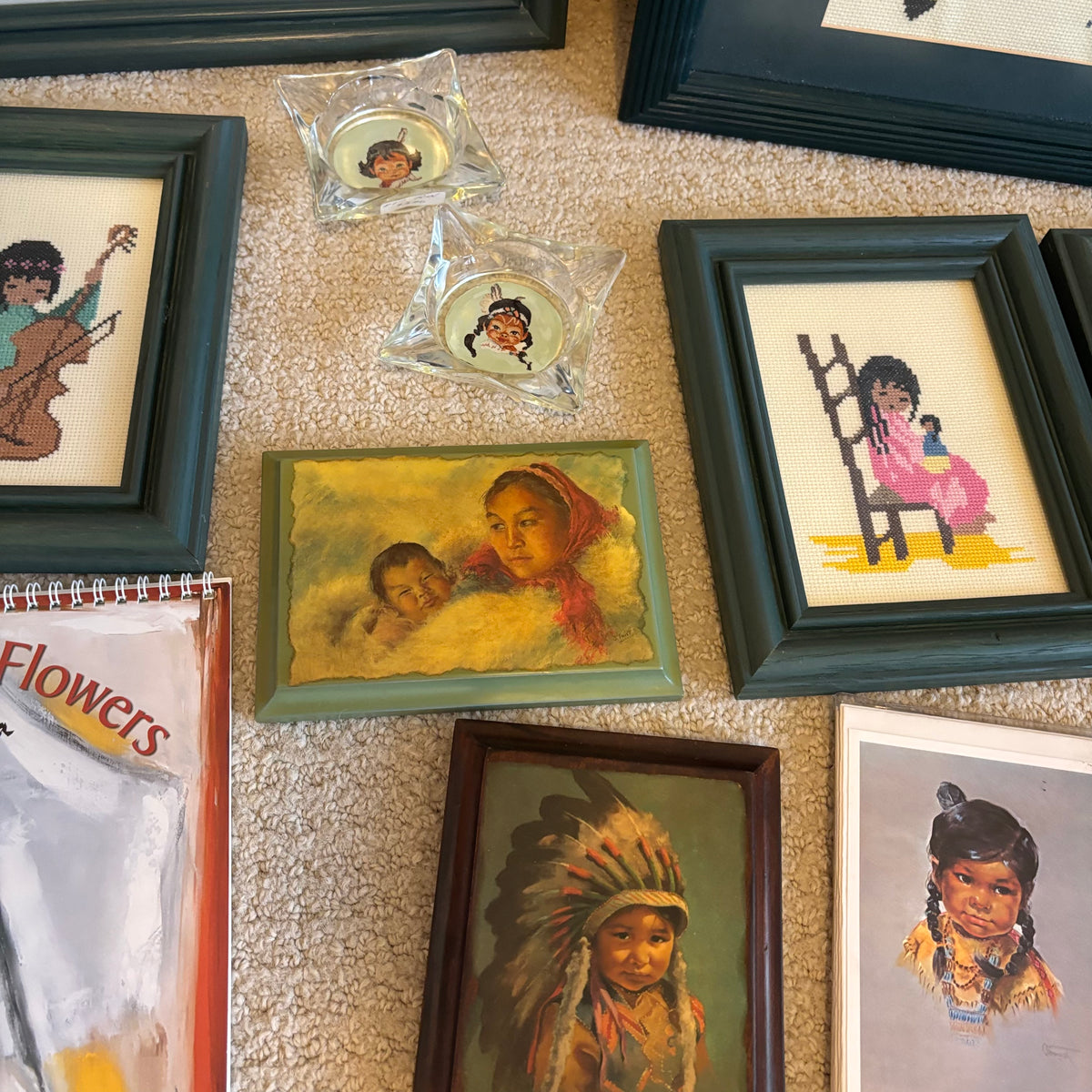 B115 Vintage Decor Grouping (needlepoint and more)