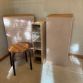 B116 Home Grouping (display stands with solid wood tops and more)