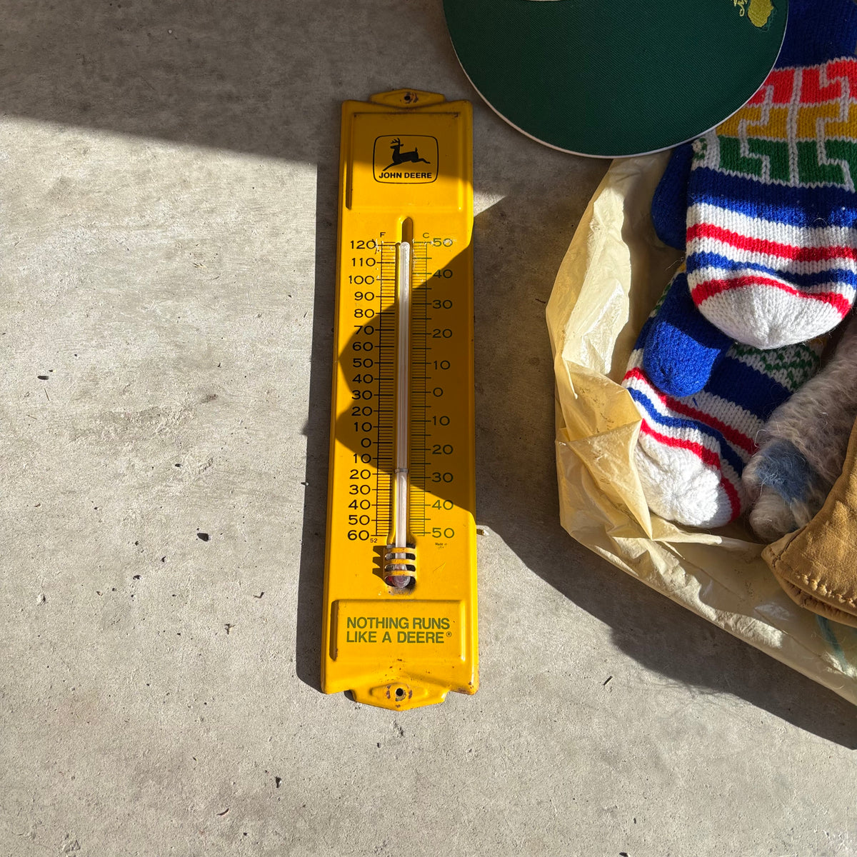 B124 Garage Grouping (vintage Racetrack thermometer and more)