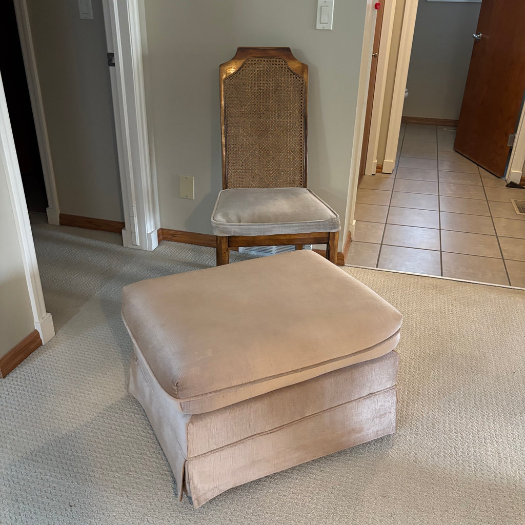 B126 Vintage Dining Chair and Velvet Ottoman