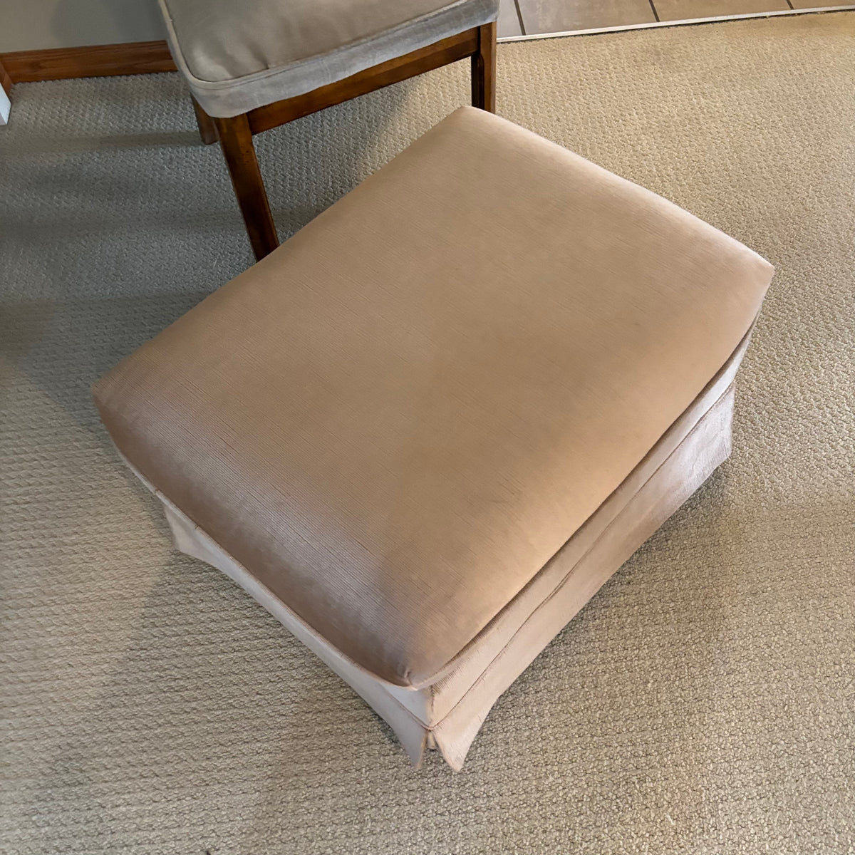 B126 Vintage Dining Chair and Velvet Ottoman