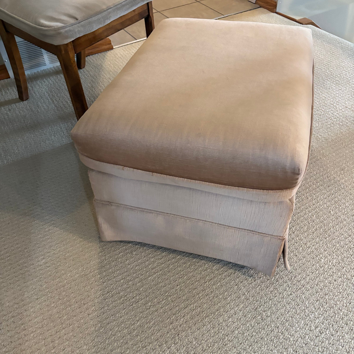 B126 Vintage Dining Chair and Velvet Ottoman