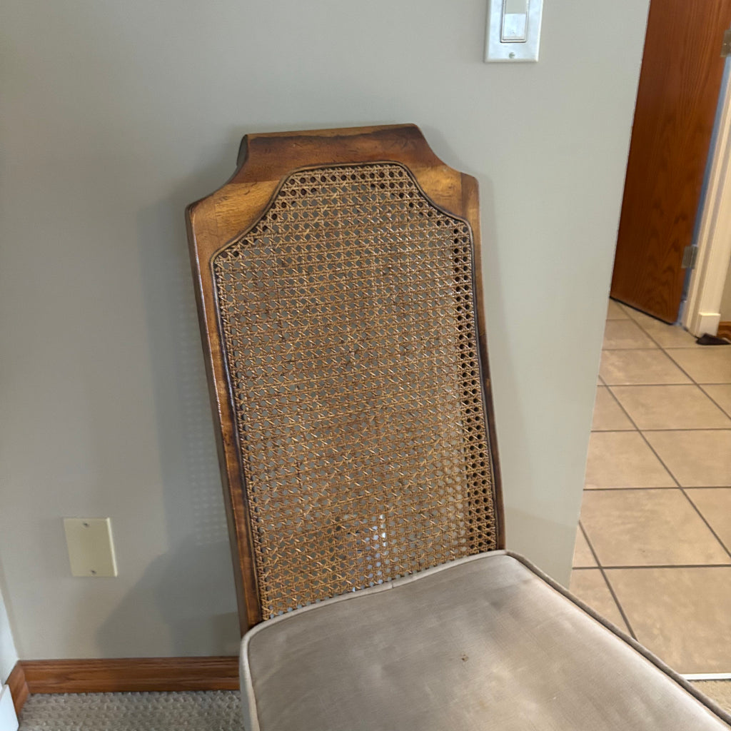 B126 Vintage Dining Chair and Velvet Ottoman