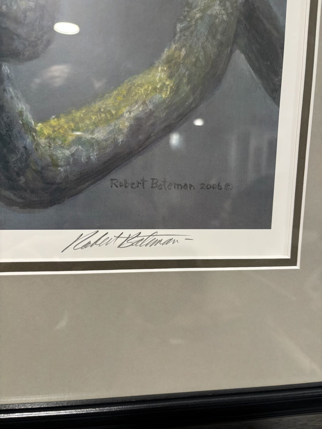 D209 Robert Bateman print, "In the Oak-Great Horned Owl" (36" x 30")
