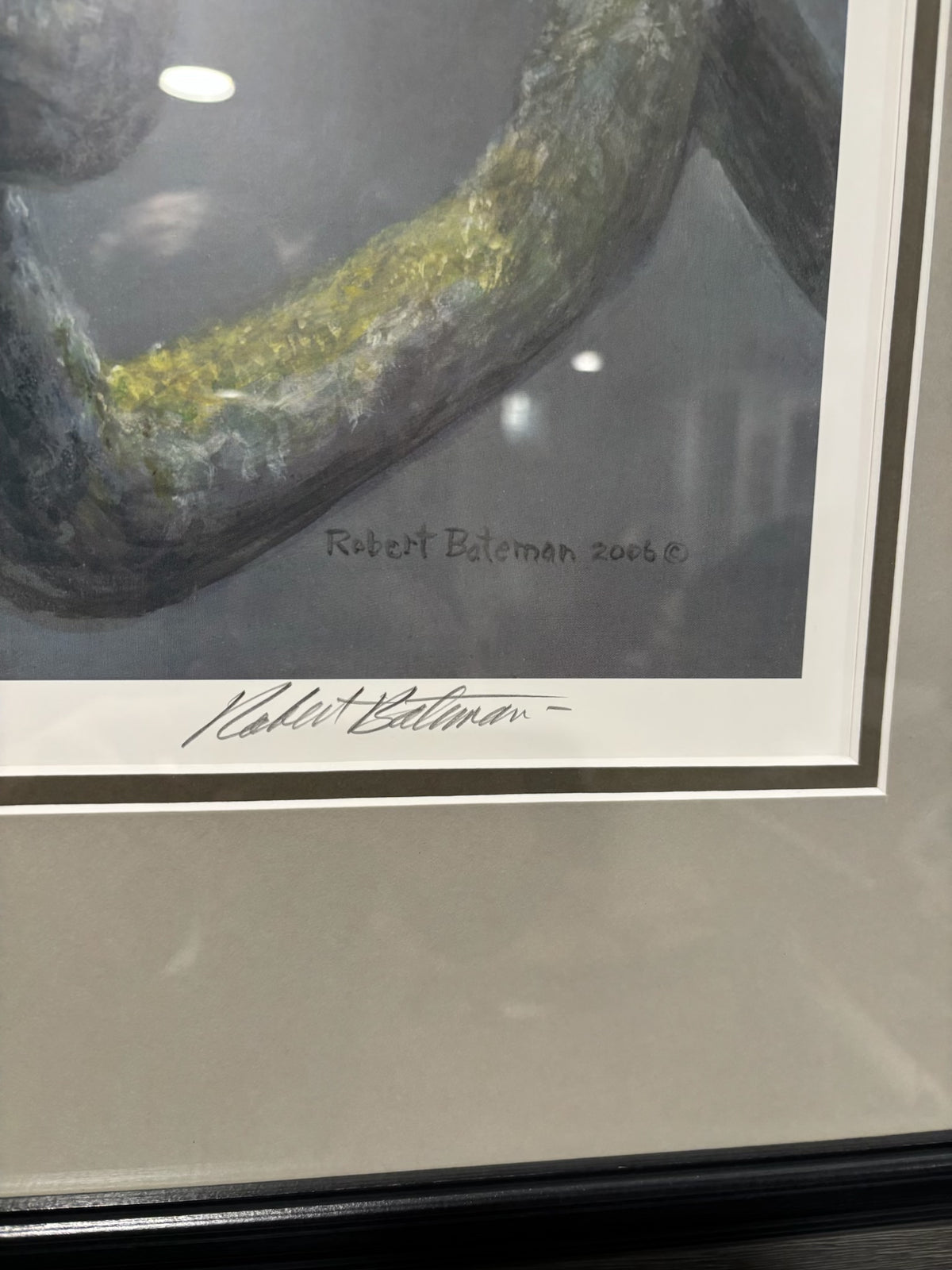 D209 Robert Bateman print, "In the Oak-Great Horned Owl" (36" x 30")