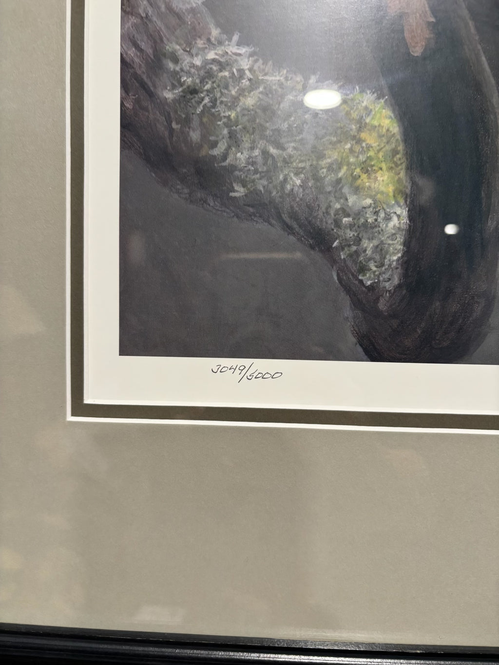 D209 Robert Bateman print, "In the Oak-Great Horned Owl" (36" x 30")