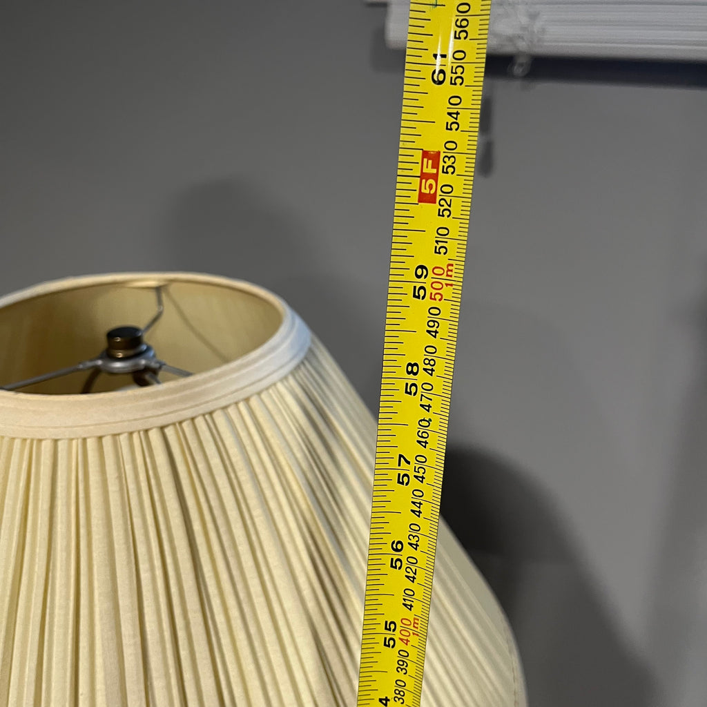 D305 Vintage metal based floor lamp with pleated shade