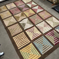 D307 Geometric shaped wool area rug (95" x 60")