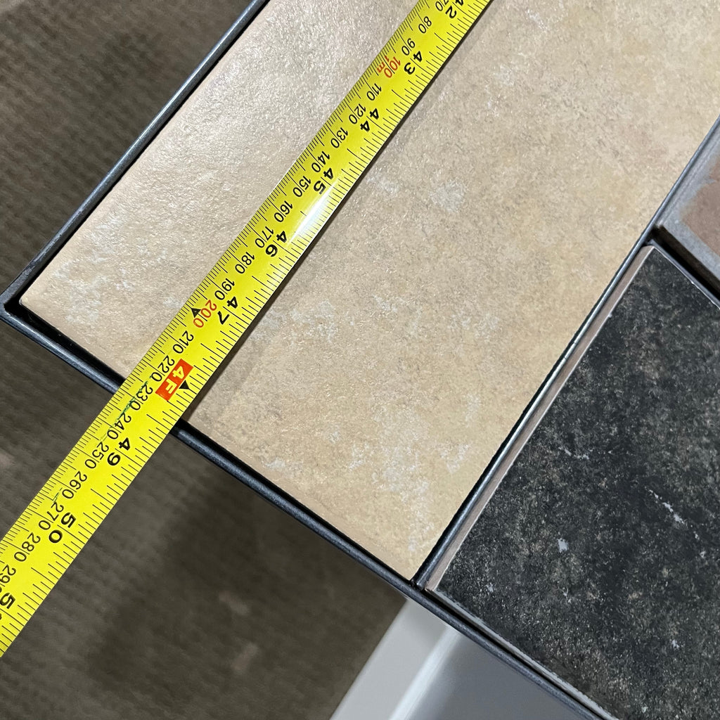 D320 Metal console table with tile top (48" x 18" x 28")