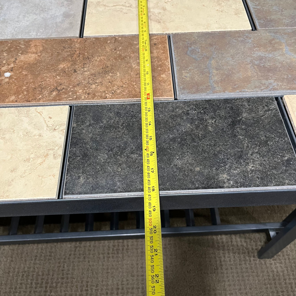 D320 Metal console table with tile top (48" x 18" x 28")