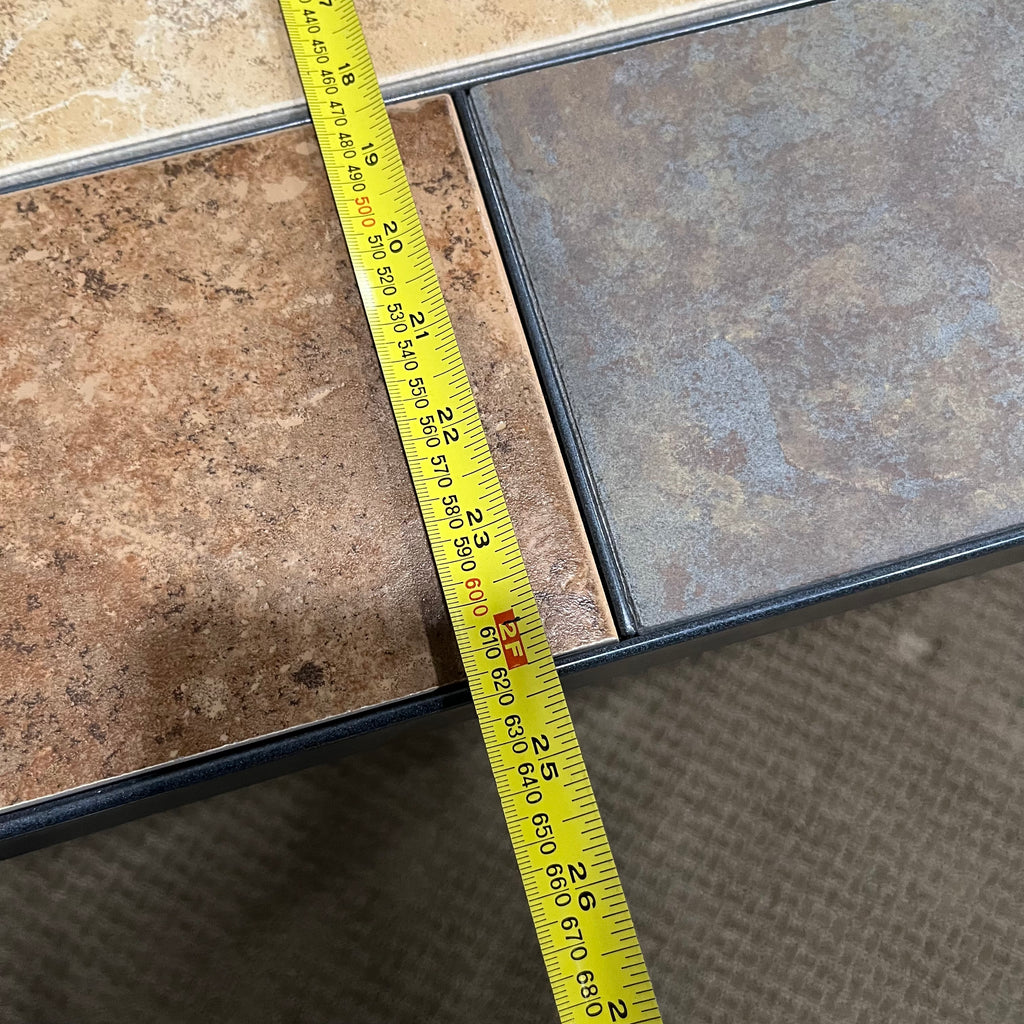 D321 Metal and tile end table (24" x24" x 18")