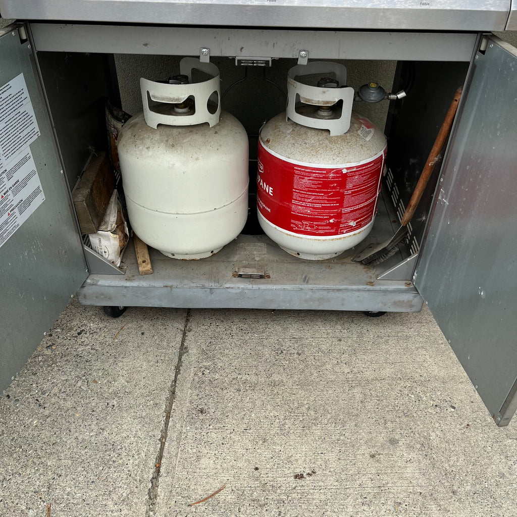 D327 Stainless steel Kenmore propane BBQ (comes with two propane tanks and cover)