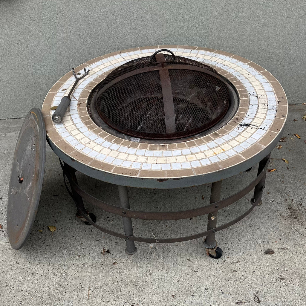 D328 Metal and tile firepit (33" diamter, 18" high)