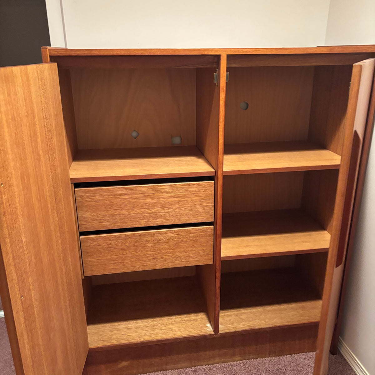 R103 AS IS TEAK CABINET (44" X 42" X 18")***SEE FULL DESCRIPTION