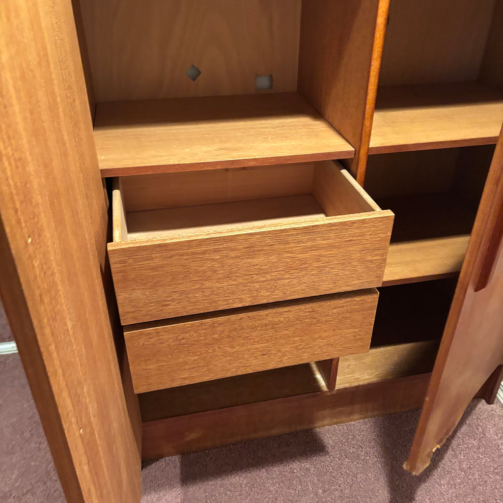 R103 AS IS TEAK CABINET (44" X 42" X 18")***SEE FULL DESCRIPTION