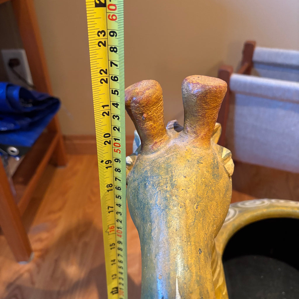 R111 Vintage ceramic giraffe planter (stands 22" high)