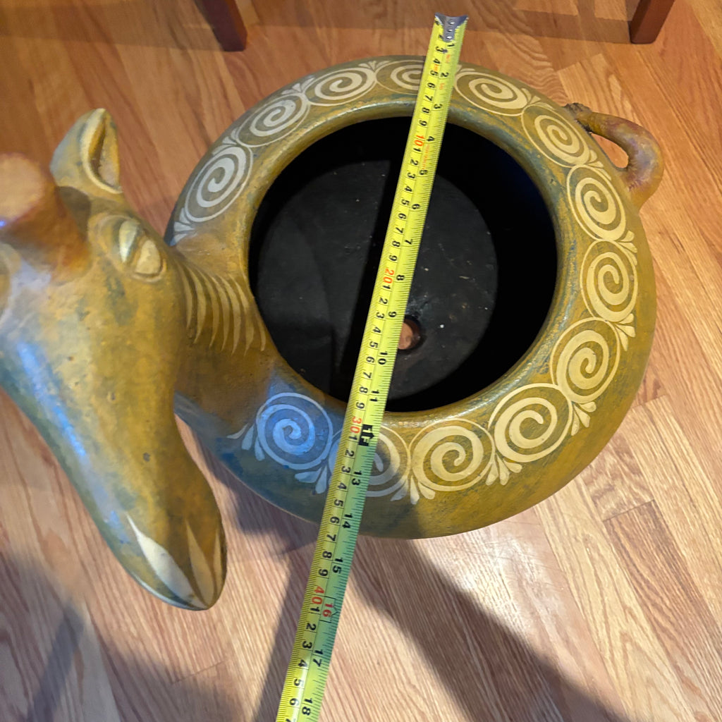 R111 Vintage ceramic giraffe planter (stands 22" high)