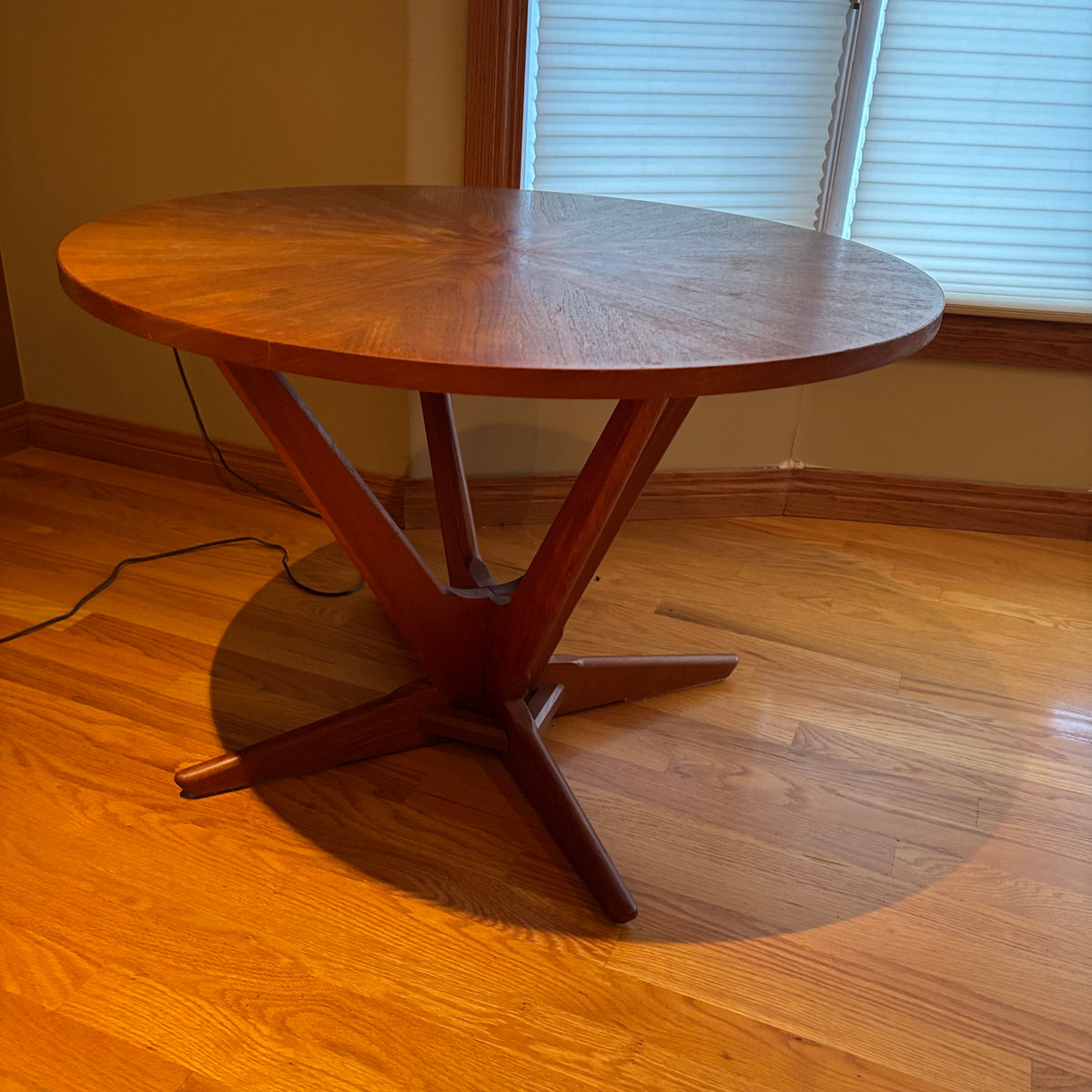 R113 Mid Century Radial Teak coffee table