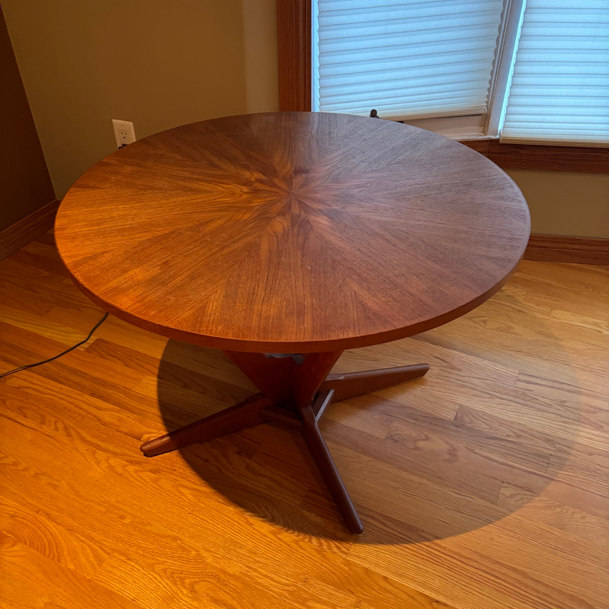 R113 Mid Century Radial Teak coffee table