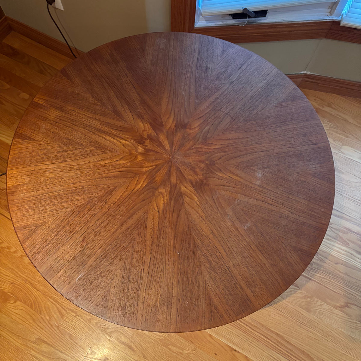 R113 Mid Century Radial Teak coffee table