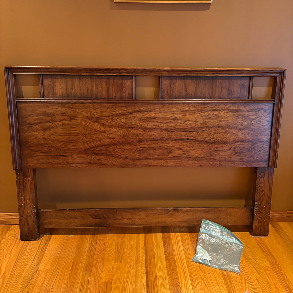 R116 Solid wood vintage double headboard