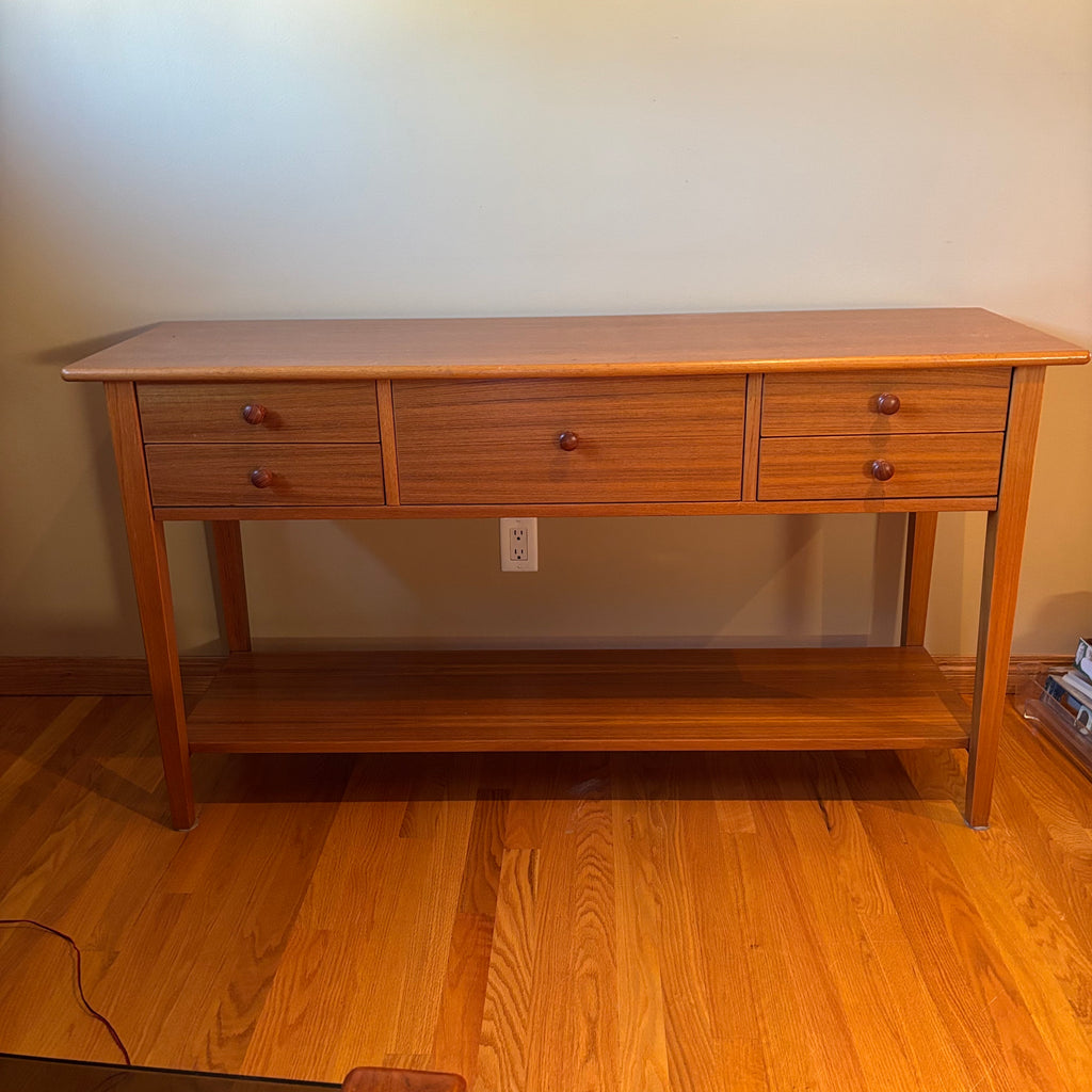 R119A Mid century 3 drawer teak console table