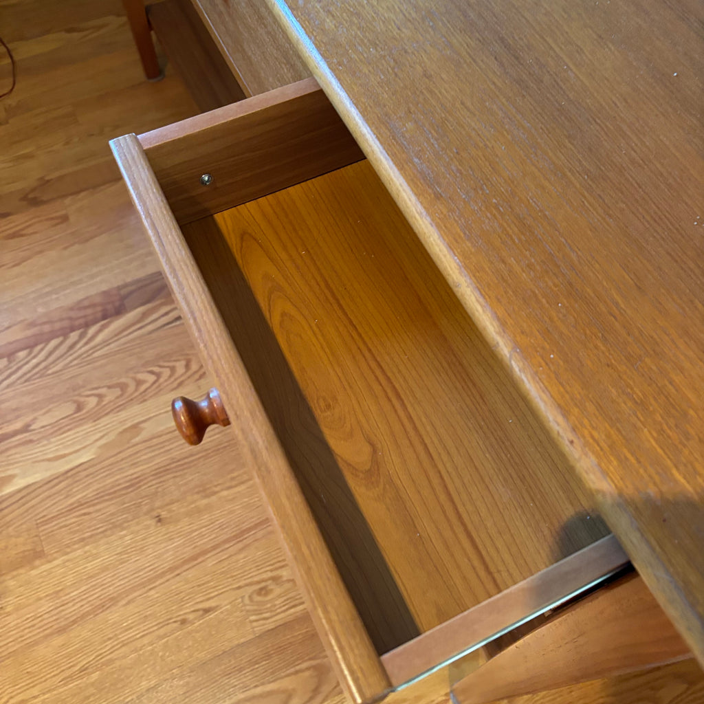 R119A Mid century 3 drawer teak console table