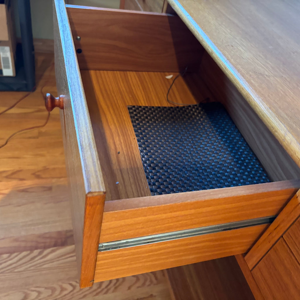 R119A Mid century 3 drawer teak console table