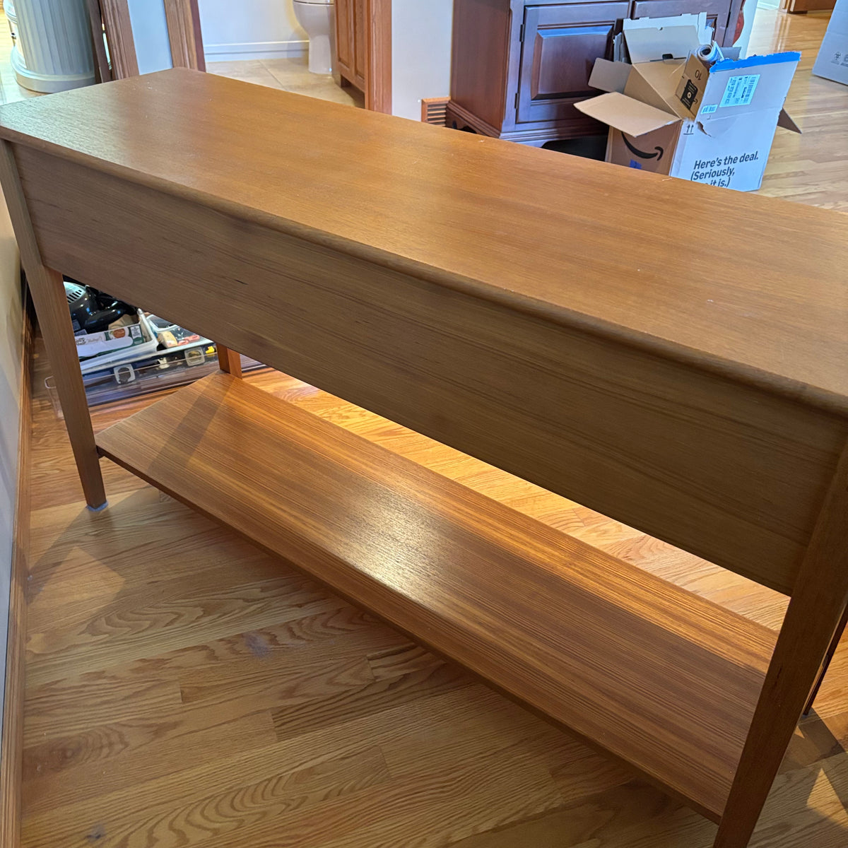 R119A Mid century 3 drawer teak console table