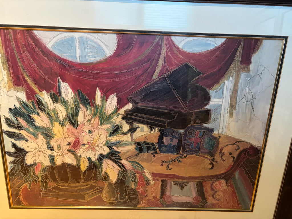 R209 Framed print (lilies in a vase, 45" x 35")