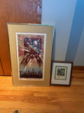 R210 Set of 2 vintage framed abstract prints